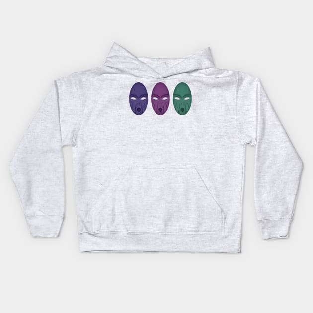 Three masks Kids Hoodie by stefy